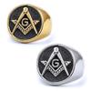 New Ag Freemason Totem Stainless Steel Men'S Accessory Ring, Vintage Titanium Steel Ring