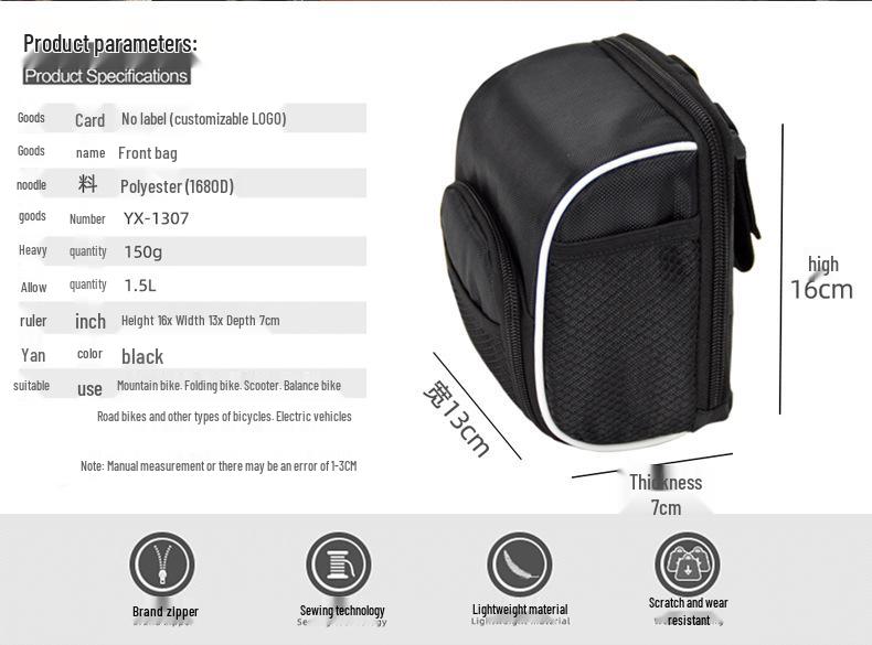 Outdoor Sports Bicycle & Scooter Handlebar Bag - Versatile Front Storage for Mountain and Folding Bikes