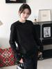 2026 Spring Women's Slimming Loose-Fit Solid Color Long Sleeve Round Neck T-Shirt