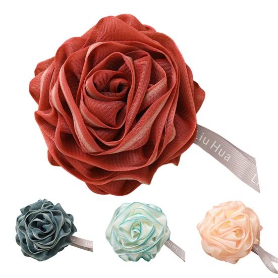 Bath Ball Ultra Soft Fast Foaming Fine Mesh Rose Shower Loofah Exfoliating Pouf Ball Bathroom Accessories
