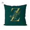 1Pc Green Pillow Cover 45*45cm Gold Letters Throw Pillow Cushion Cover Car Home Decoration Sofa Cushion Covers Pillowcase