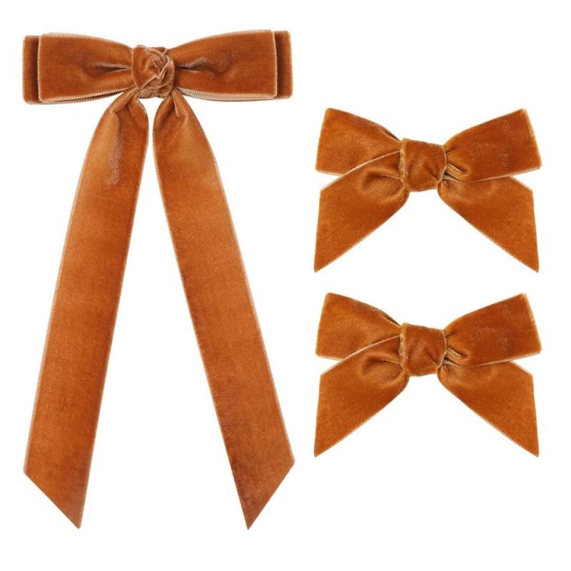 Cute Velvet Bow Hairpins Set Women Children Girls Hair Clips Pin Barrettes Accessories Hairclip Headdress Headwear Ornament