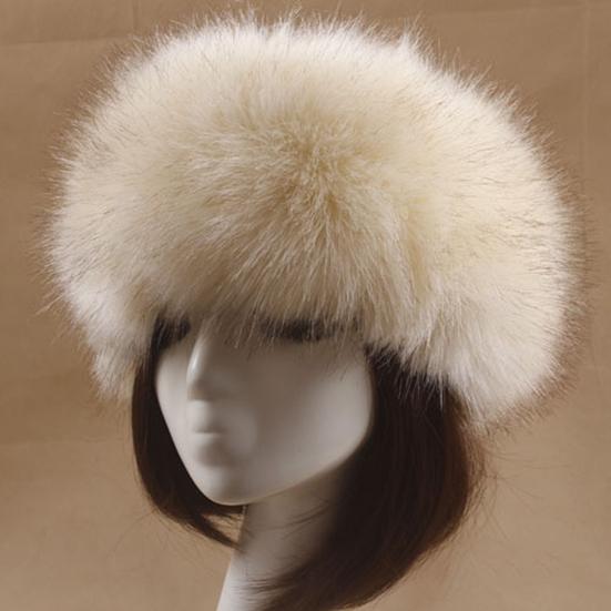 Women Autumn Winter Faux Fur Thickened Hat Outdoor Cold-proof Warm Plush Beanie
