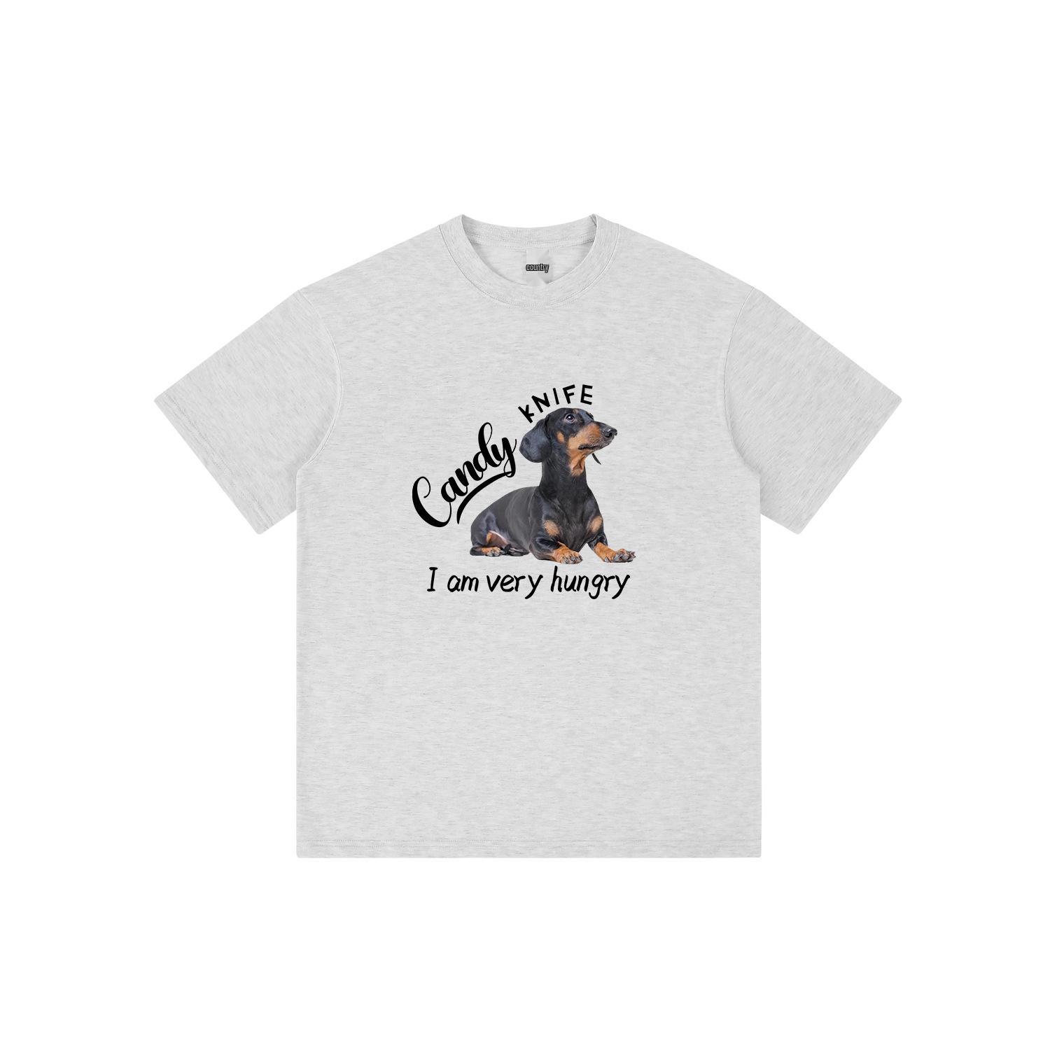 

Summer 2024 Men’s & Women’s Retro Dachshund Cartoon Cotton T-shirt 3XL чёрный