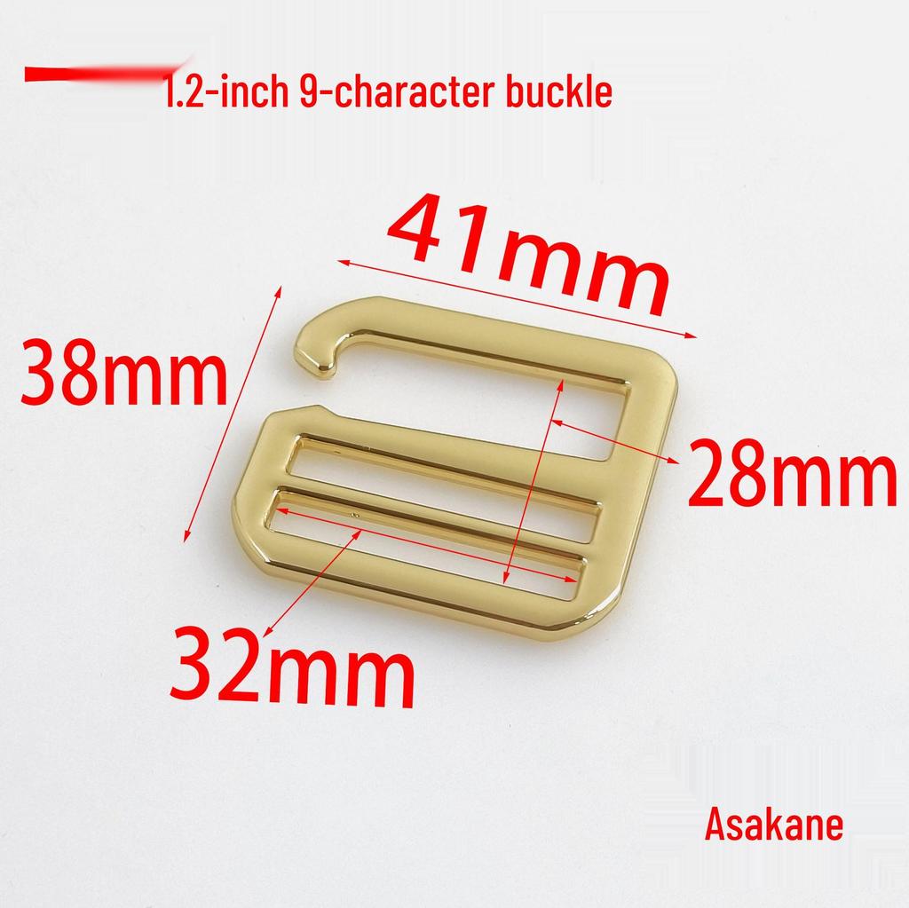 1-Inch Webbing Buckle with 32MM 9-Character Design for Adjustable Luggage Straps - Bag Hardware Accessories