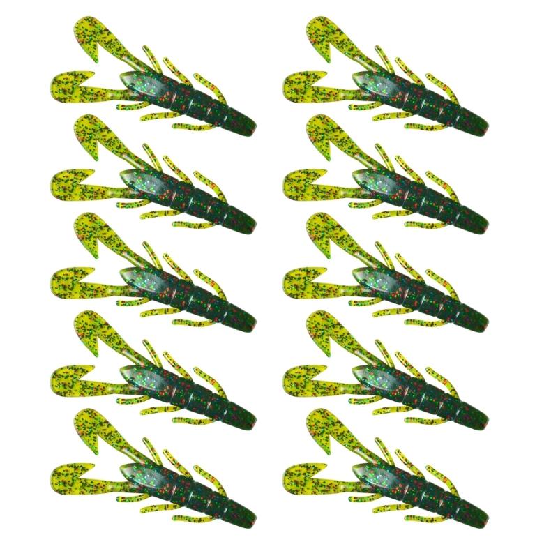 10pcs Artificial Swimbait 8cm Fishing Baits Lure 6g Shrimp Soft Baits Fishing Accessories Crawfish Lure for Trout