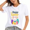Happy Easter Bunny Wounisex's Cotton T Shirt, Premium Cotton Quality Print, Durable And Longlasting, Casual And Fashionable, Cute Easter Design Tee, C