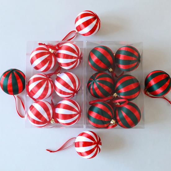 Yousheng 6Pcs 8cm Christmas Ball Ornaments Plastic Hanging Decor for Tree Window Display & DIY Crafts Shatterproof Festive Decorations