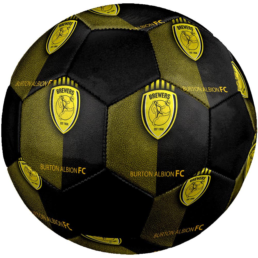 SIZE 5 Burton Albion FC Soccer Ball Colorful All Ages Machine Stitched PVC Competition Ready Durable High-Bounce
