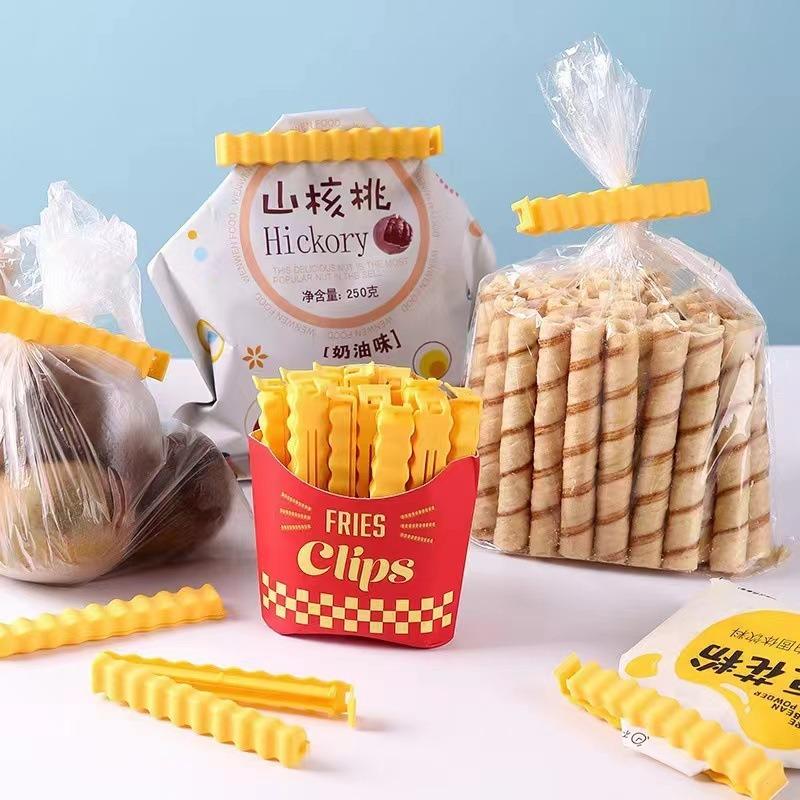 Cute Cartoon French Fries Shaped Snack Clamp Food Sealing Moisture-proof and Preservation Clamp 12 pieces in a box 487₽