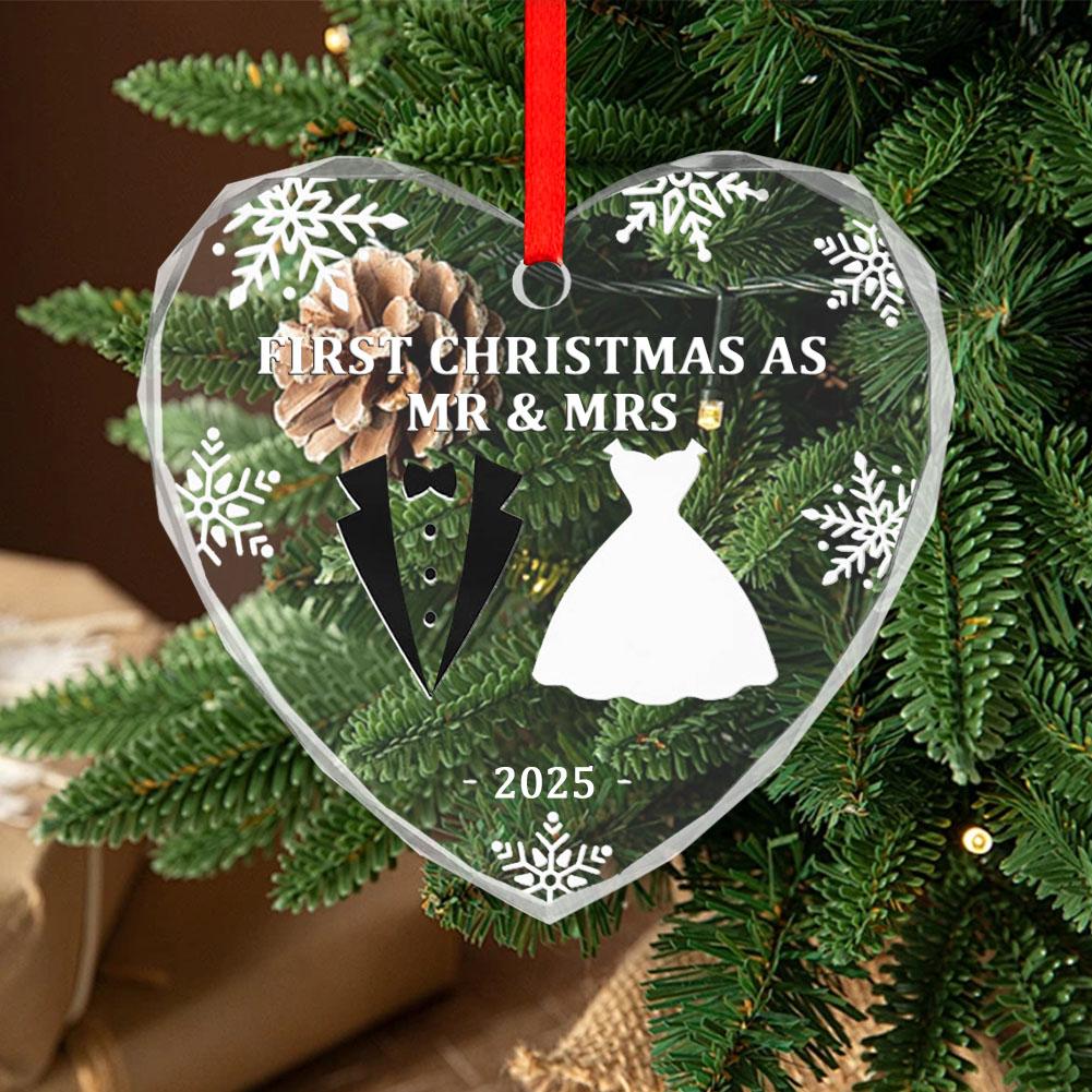 Acrylic Christmas Decorations Couples Crystal Pendant First Married Ornaments Bridal Shower Gifts For Bride Jewelry Accesso X0S4