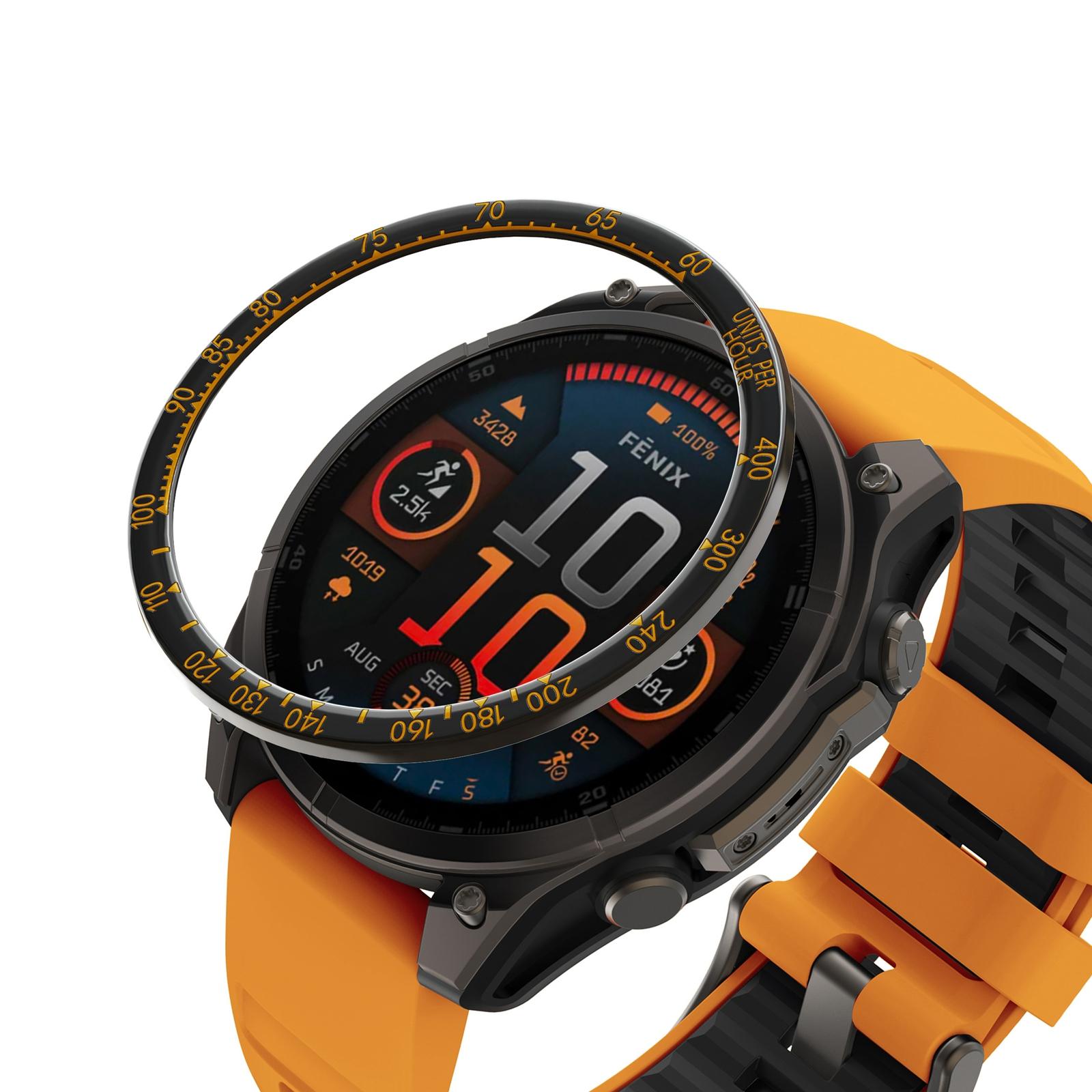 

For Garmin Fenix 8 43mm Watch Bezel Scale Design Stainless Steel Protective Ring A