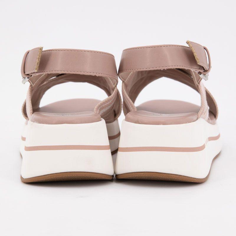 Sandales tissu à rayures semelle épaisse Femme US POLO
