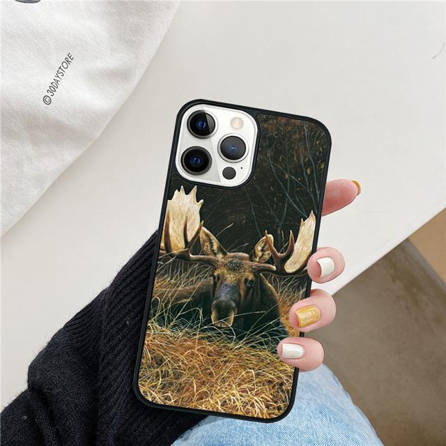 Beautiful Nature Wild Reindeer Moose Stag Phone Case Cover For iPhone 17 Air 15 16 14 13 12 Pro Max 11 Pro Max Plus