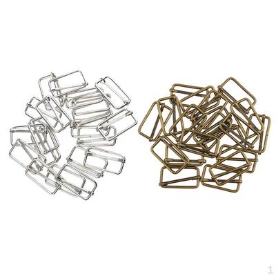 40 Pieces Metal Adjustable Buckles Connectors Bag Straps Buckle Accessories 32x16mm