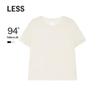 Less 2025 Autumn Silk Blend Round Neck Pullover Shirt