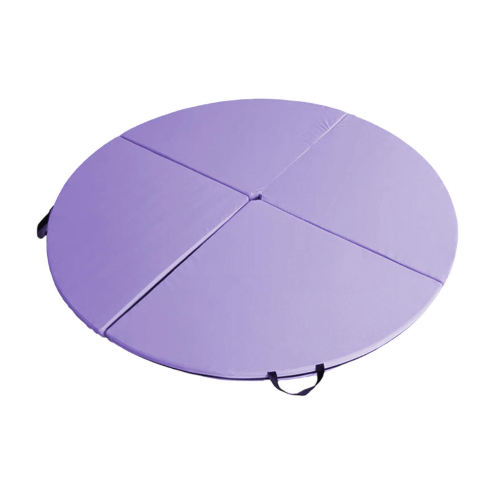 

Круглый коврик для йоги, оборудование для гимнастики, портативная защита пола, легкий складной коврик для пилона для студии, дома, для тренировок фиолетовый