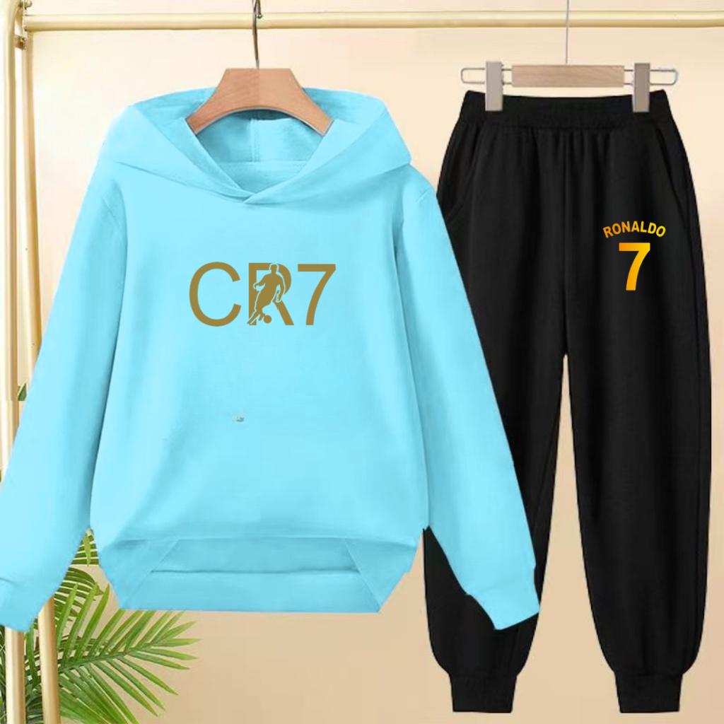 A Loose and Casual Sportswear Set of Hooded Sweatshirts and Trousers for Children, Suitable for Boys and Girls Aged 3 To 13