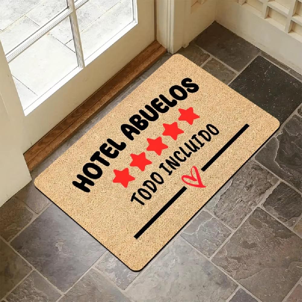 

Spanish Text Doormat - “HOTEL ABUELOS TODO INCLUIDO”, Non-Slip Door Mat, Mat for Entrance, Kitchen, Living Room, Bedroom 40x60cm