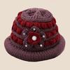 Winter New Middle-aged and Elderly Mothers' Hats with Velvet and Thickening Grandma Pullover Hats with Ear Protection and Warm Knitted Woolen Hats