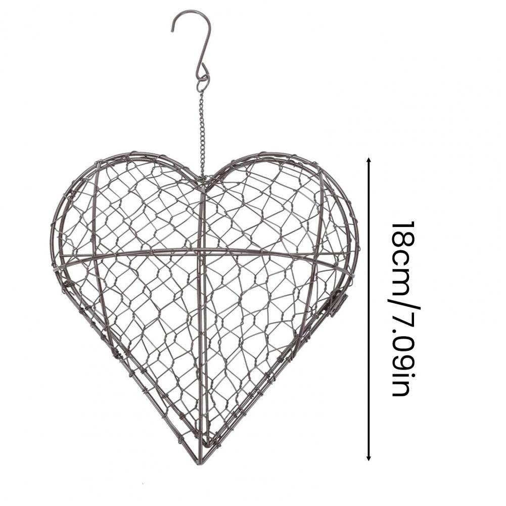 Hanging Bird Nesting House Bird Nesting Heart Holder Metal Birdhouse with Hook Hummingbird Nest Material Station for Wild Birds