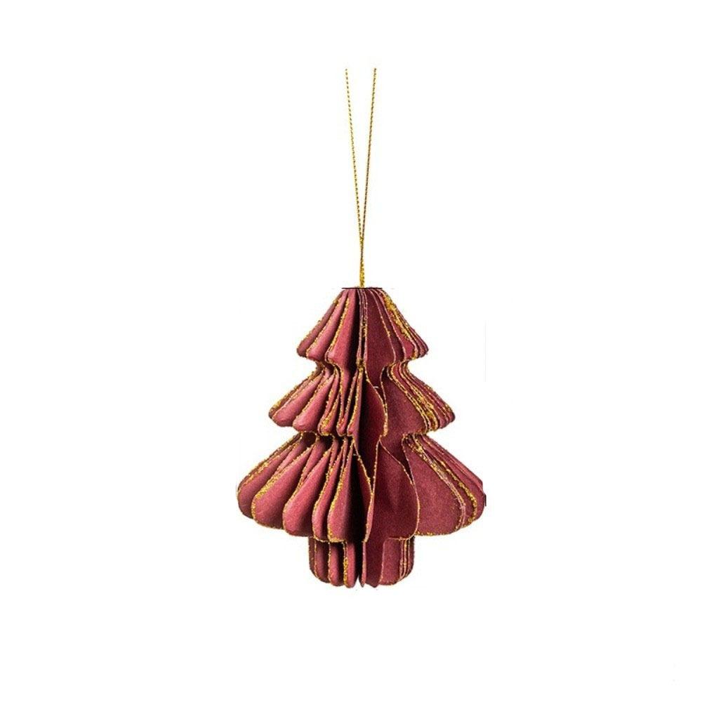 Solid Color Christmas Tree Pendant Paper Christmas Tree Decoration Home