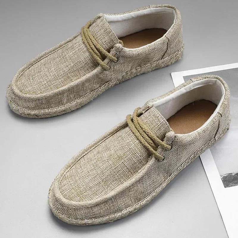 Men's Espadrilles Male Breathable Canvas Casual Shoes Men Walking Sneakers Father Jogging Shoes Hand Made Men's Flats Shoes Men