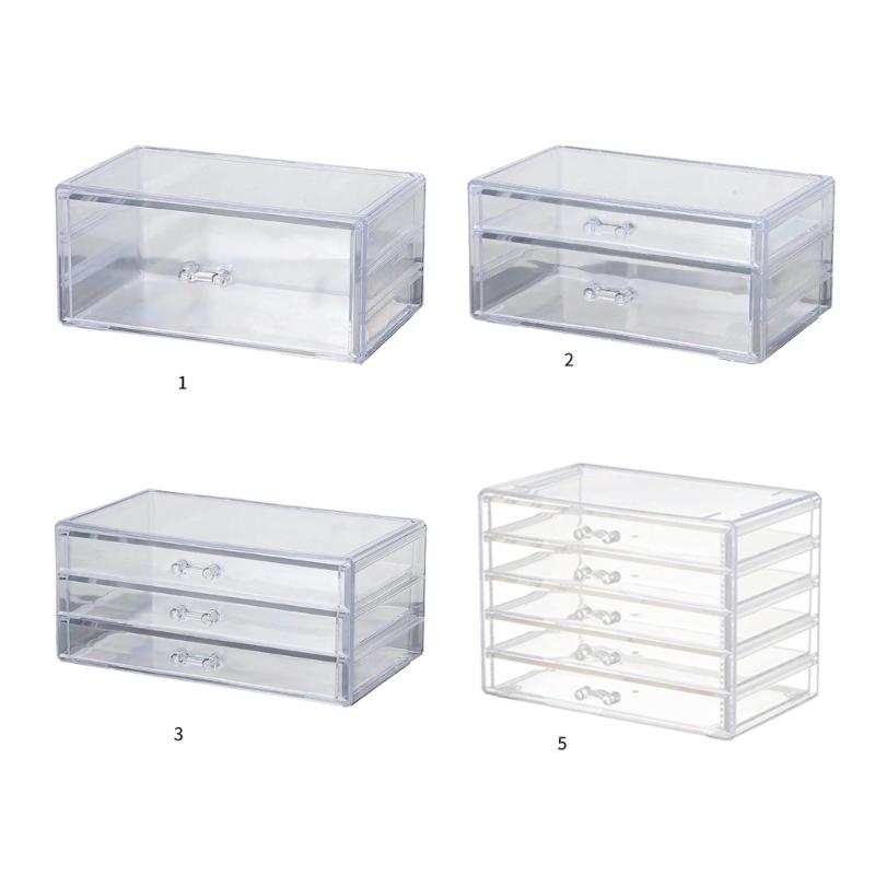 Elegant Acrylic Makeup and Jewelry Drawer Organizers Beauty Container with Multi Layer Design for Home and Vanity Use