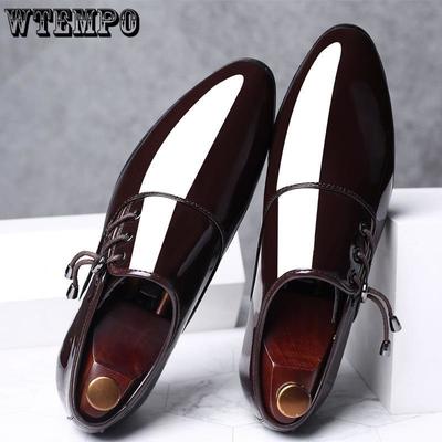 Βρετανικά ανδρικά δερμάτινα παπούτσια Ανδρικά φθινοπωρινά φωτεινά δερμάτινα επαγγελματικά επίσημη δουλειά Μαύρες μύτες All Metch Ανδρικά παπούτσια