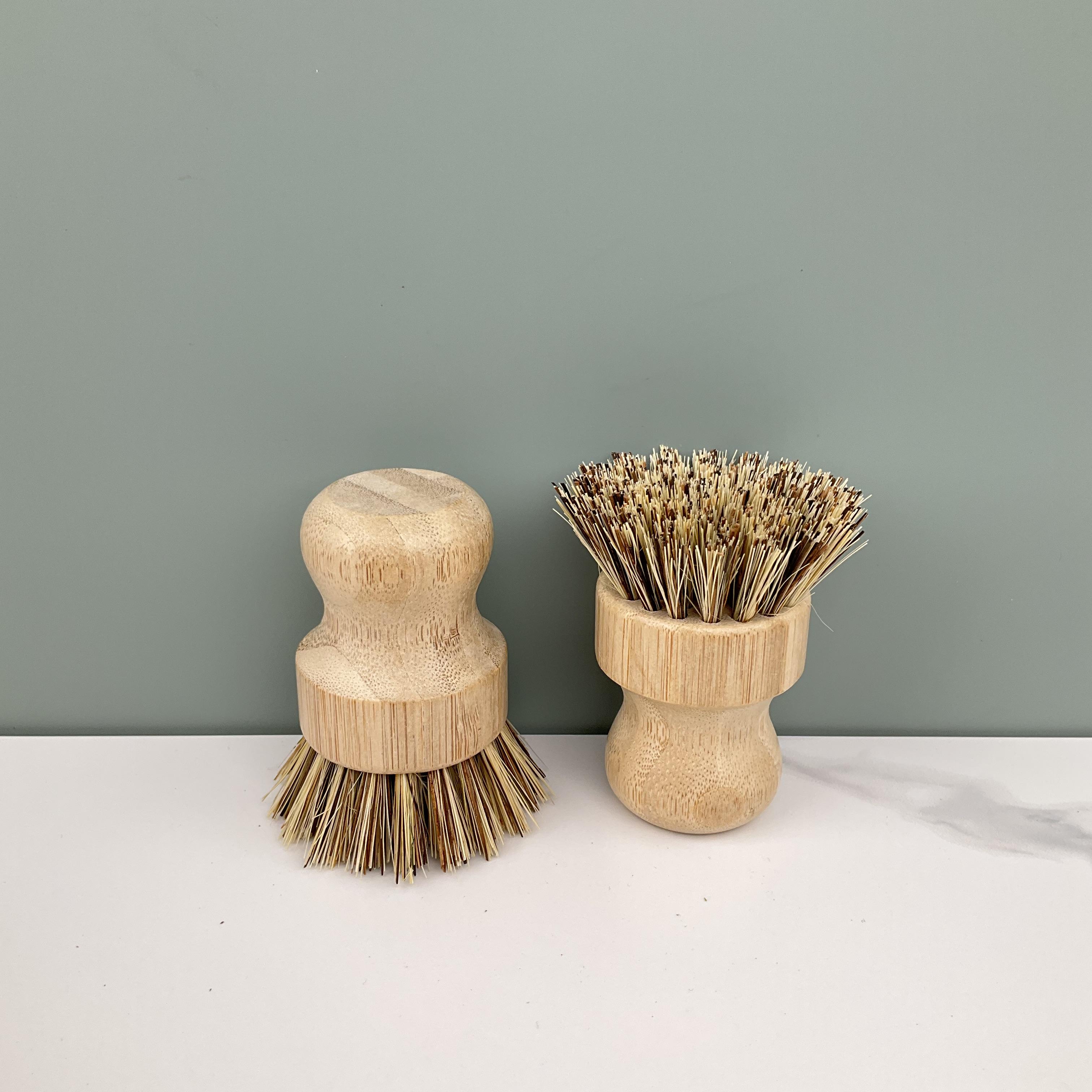 Natural Eco Friendly Bamboo Wooden Coconut Fibers Bristles Cleaning Dish Bottle Pot Brush Wooden Kitchen Cleaning Brush Set