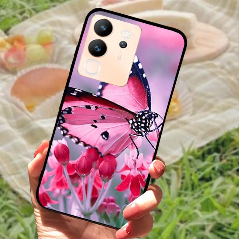 

Чехол-бампер для Vivo V30 Lite, силиконовый, мягкий, с рисунком мрамора, черный, Funda Coque для vivo V2314 V30 Lite 5G, полная защита V30Lite Vivo V30 Lite 5G