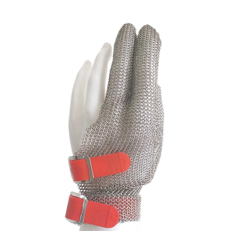 Three Finger Cut Resistant Stainless Steel Ring Mesh Glove with TPU Strap for Tailoring and Butcher Use (Silver,Xs) серебряный