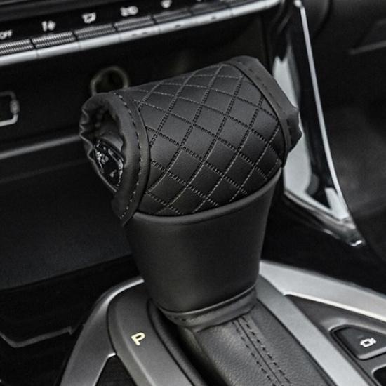Car Gear Shift Cover,PU-Leather Shift Lever Cover Gearbox Shifter Knob Protector