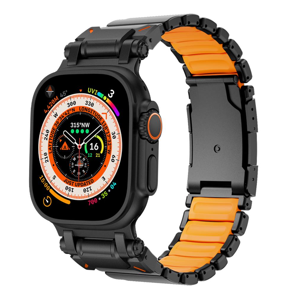 Titanium Metal WatchBand for Apple Watch Band Ultra 3 49mm Series 11 10 9 8 7 6 SE Rubber Luxury Strap for iWatch 46mm 45mm 44mm