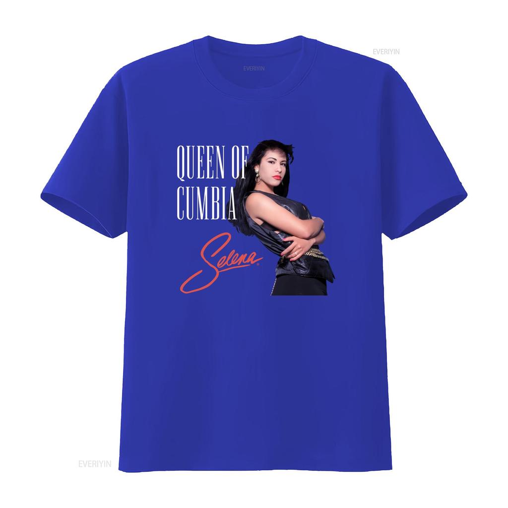 Selena Unisexs Queen Of Cumbia Black T Shirt New Available Sizes Xs 3xl Vintage Washed Designer Clothes Homme Unisex Stretched
