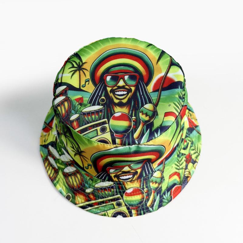 Hot-selling double-sided wearing ethnic style printed bucket hat men's and women's outdoor sun protection visor hip-hop trend basin hat