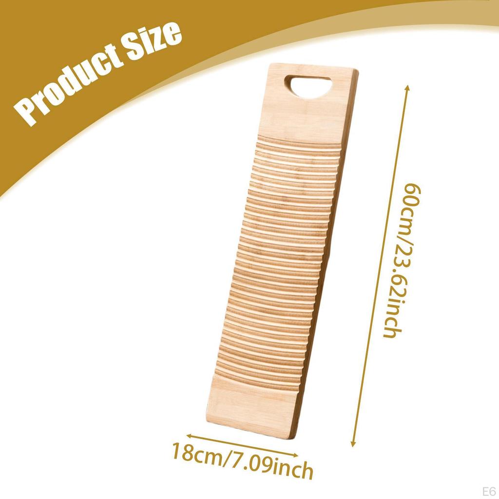 Bamboo Clothes Scrub Board Manual Tool for Home Laundry Use