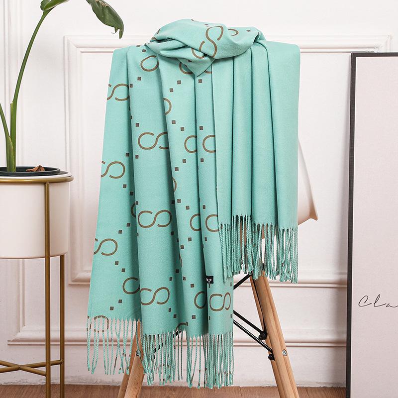 Cotton Scarf Women's Winter Imitation Cashmere Scarf Women's Shawl Double Sided New Wool Scarf