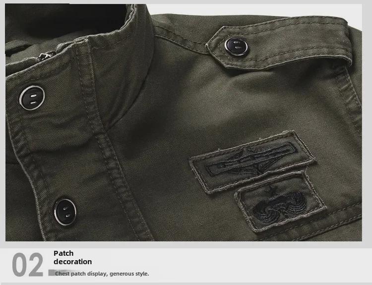Chaqueta informal estilo militar para hombre: traje de vuelo de talla grande para deportes al aire libre y trabajo.
