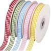 SHGO-5 Kolorowa Wstążka w Kratkę Gingham 3/8" Wstążki w Kratkę do Rękodzieła Dekoracje Piknikowe Projekty Krawieckie Kokardy do Włosów Opakowania Prezentów Urodzinowych