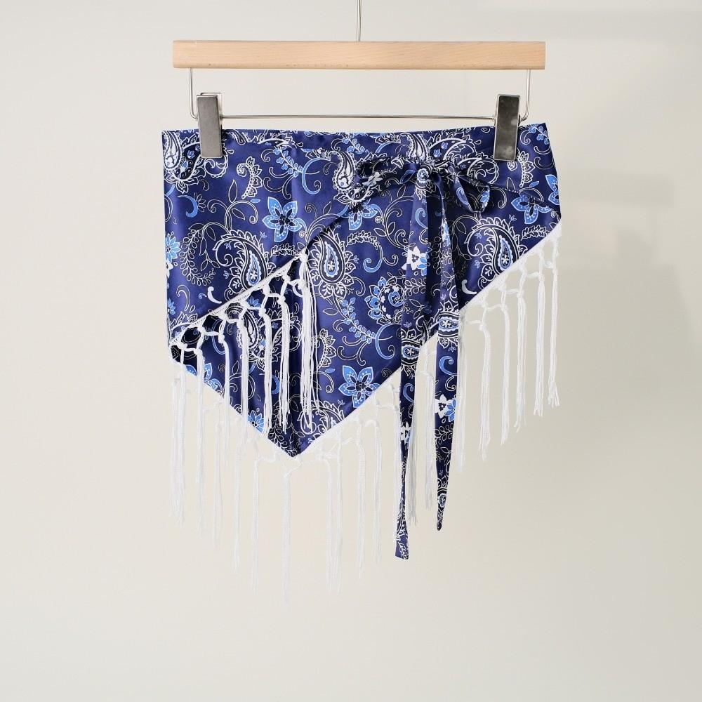Paisley Print Hip Scarf Self-tie Waist Wrap Bohemian Tie-up Scarf  Beach Wear