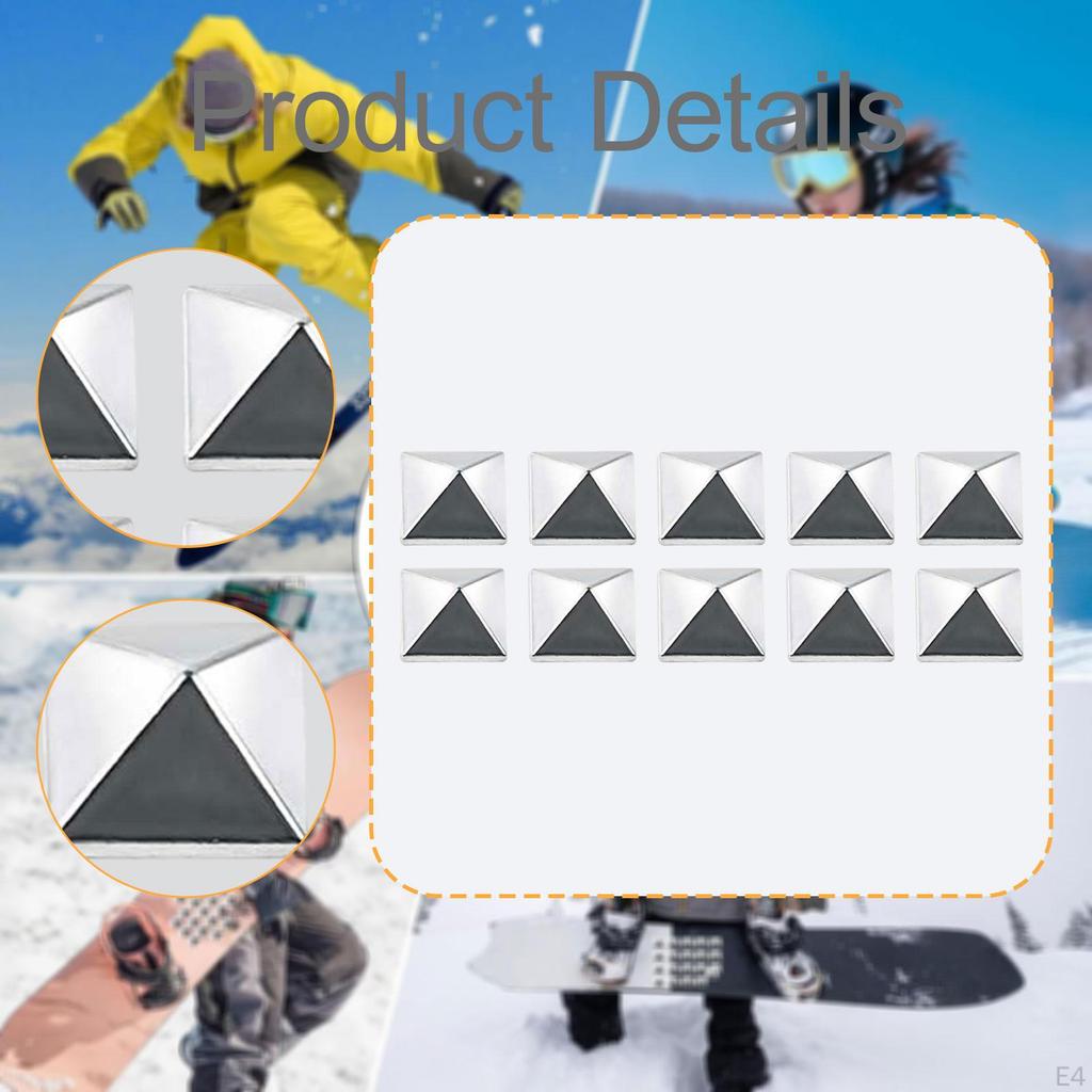 10 Pieces Snowboard Stomp Pads Accessory Enhanced Grip Alloy Sturdy Anti Slip Step Pad Snow Board