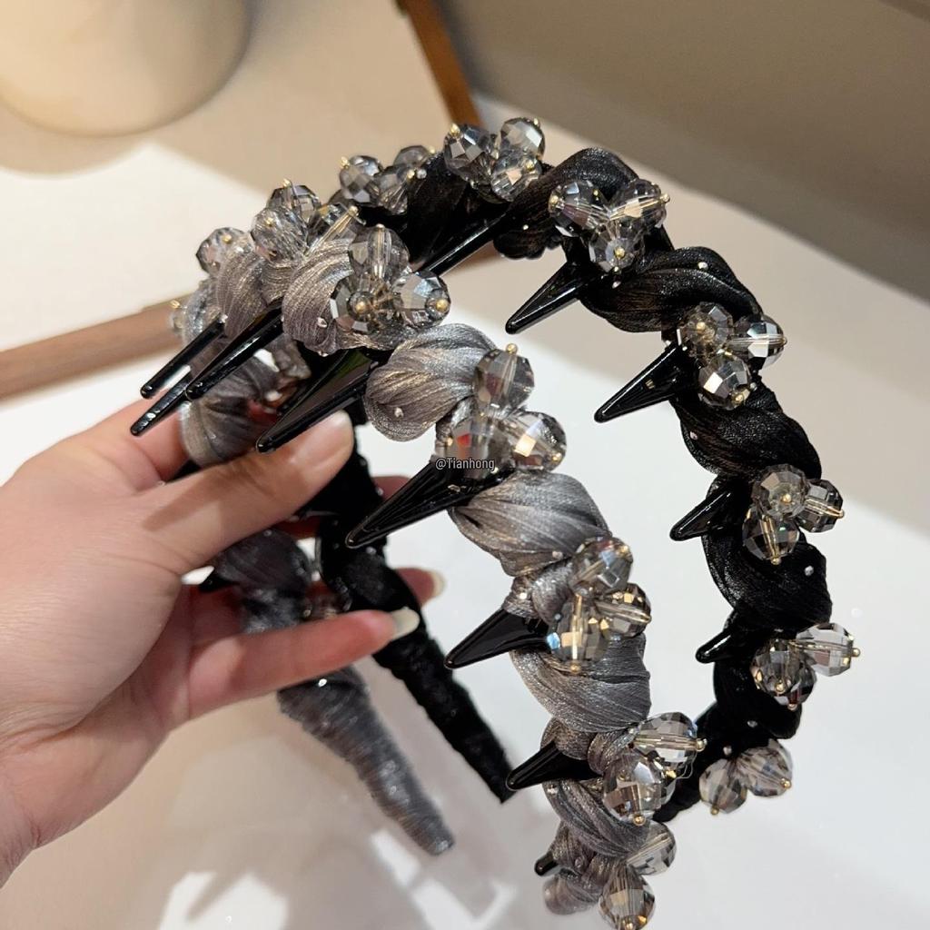 Koreanisches Strass-Tüll-Stirnband: Elegantes, vielseitiges Haaraccessoire für leichten Luxus