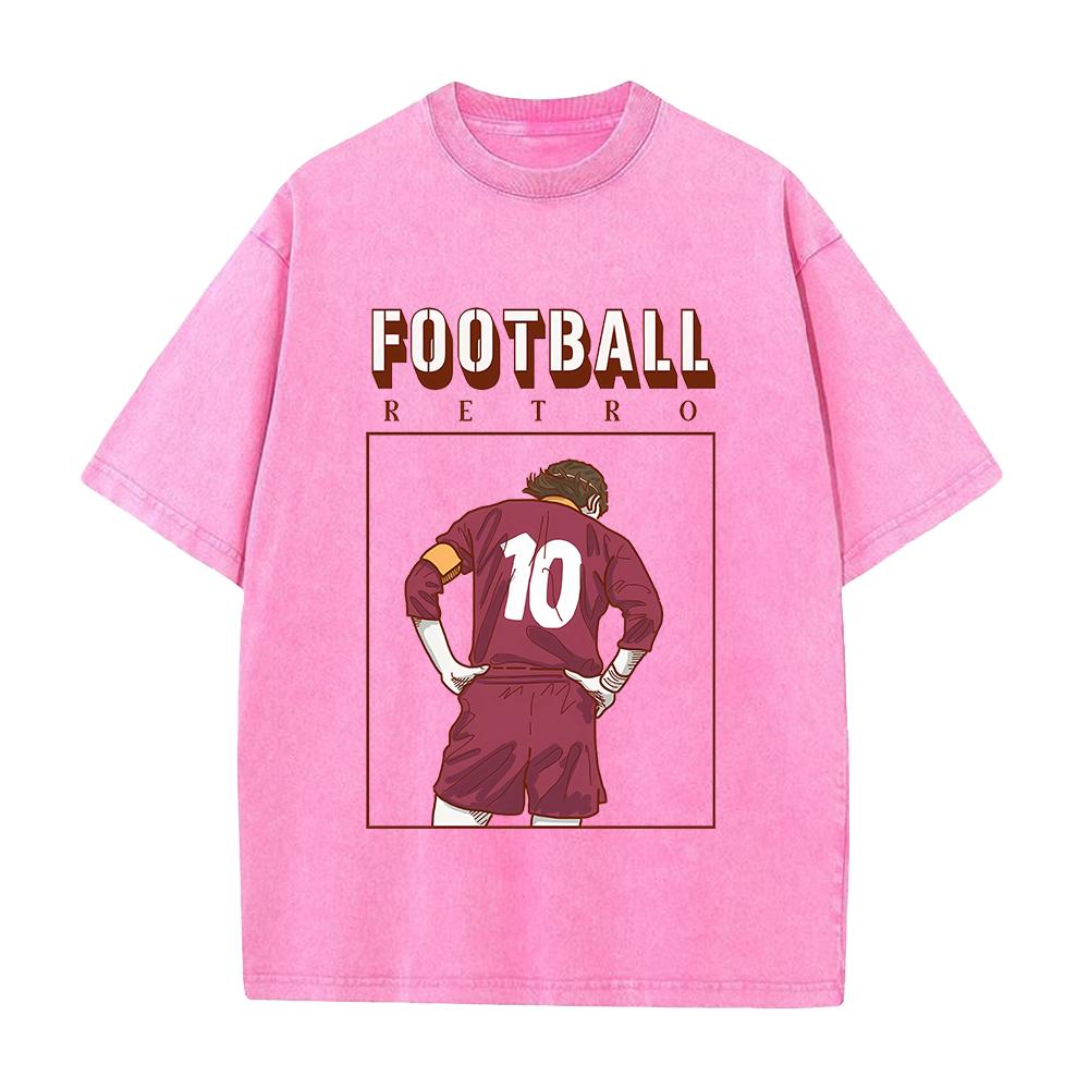 T-shirt Stampata Calcio Uomo Donna Abbigliamento Vintage Lavato Oversize T-shirt Estiva Manica Corta Cotone Magliette Top