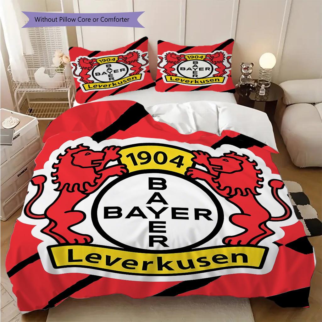 Bayer 04 Leverkusen Pattern Bedding Quilt Set Quilt Cover Pillowcase Home Decoration Birthday Gift (1 * Duvet Cover + 2 * Pillowcase, Without Core)