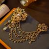 A Medieval Vintage Matte Golden Heart Lock Angel KF Multi-Chain Tassel Brooch Suitable As a Gift for Women with a Strong Design