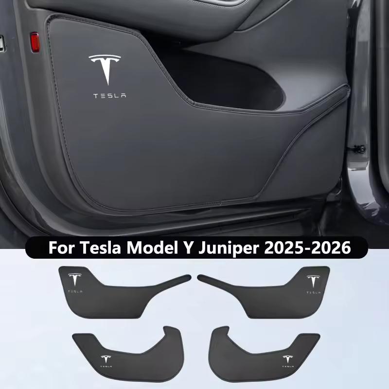 

Car Door Anti-Kick Pads For Tesla Model 3/Y/YL 2017-2026 PU Leather Front and Rear Door Side Panel Protection Pad Car Decoration