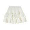 White Ruffle Puff Dress - Women's Summer Ballet Style Short High Waist A-Line Skirt