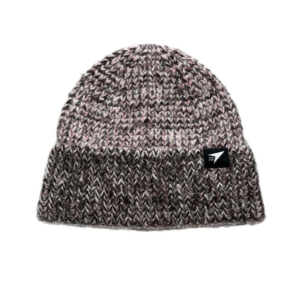 Autumn and Winter Advanced Sense Mixed Color Knitted Wool Headgear Women's Autumn and Winter Warm Versatile Cold Hat Shows Small Face