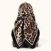 - Leopard Print Frame Satin Versatile Square Scarf Women'S Temperament Fashionable High-Quality Imitation Silk Scarf